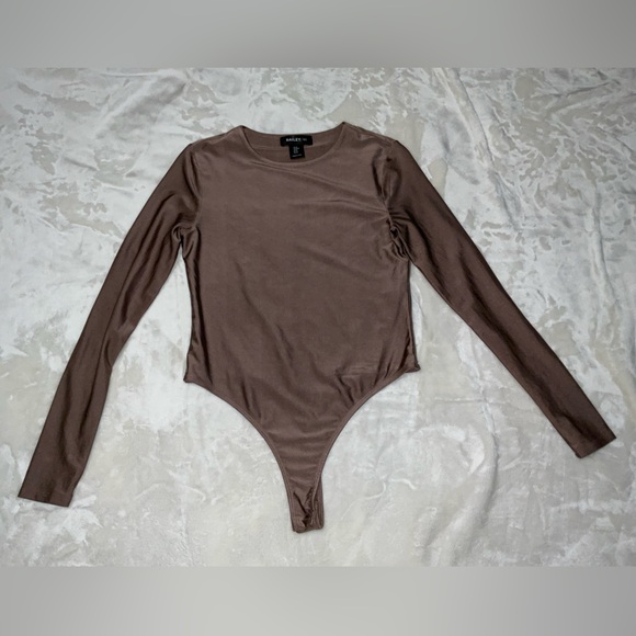 Bailey 44 Tops - Bailey 44 Brown Long Sleeve Taupe Slimming Bodysuit Medium